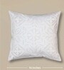 Handmade Applique and Cut Work Cotton Off White Set of 2 (16x16 inches) Cushion Cover
