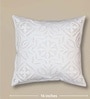 Handmade Applique and Cut Work Cotton Off White Set of 4 (16x16 inches) Cushion Cover