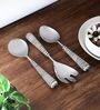 Stainless Steel Handmade Spiral Serving Spoons Set of 3