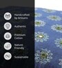 Handmade Block Printed Cotton Indigo & Green Set of 2(16x16inches) Cushion Cover