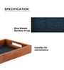 Handmade Blue Chatai Small Tray in Acacia Wood