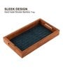 Handmade Blue Chatai Small Tray in Acacia Wood