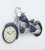 Handmade Blue Metal Bullet Bilke Wall Hanging Clock