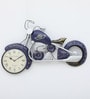 Handmade Blue Metal Bullet Bilke Wall Hanging Clock