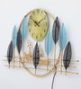Handmade Blue Metal Deer Wall Hanging Clock
