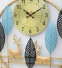 Handmade Blue Metal Deer Wall Hanging Clock