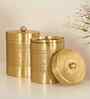 250ML Golden Aura Handmade Brass Small Storage Jar