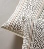 Handmade Cotton Aqua Green and Off White (18x18inches) Cushion Covers