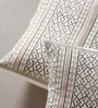 Handmade Cotton Aqua Green and Off White Set of 5 (18x18inches) Cushion Covers