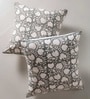 Handmade Cotton Charcoal and Off White Set of 2 (18x18inches) Cushion Covers