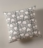 Handmade Cotton Charcoal and Off White Set of 4 (18x18inches) Cushion Covers