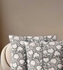 Handmade Cotton Charcoal and Off White Set of 4 (18x18inches) Cushion Covers