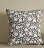 Handmade Cotton Charcoal and Off White Set of 4 (18x18inches) Cushion Covers