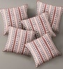 Handmade Cotton Charcoal and Off White Set of 5 (18x18inches) Cushion Covers