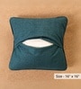 Handmade Cotton Chevron print in Ivory and Navy Blue  Set of 2 (16x16inches) Cushion Covers