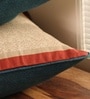 Handmade Cotton Ivory, Maroon, and Navy Blue (16x16inches) Cushion Covers