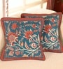 Handmade Cotton Ivory|Maroon and Navy Blue Colour(16x16inches) Cushion Covers