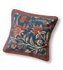 Handmade Cotton Ivory|Maroon and Navy Blue Colour Set of 2 (16x16inches) Cushion Covers
