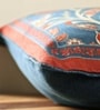 Handmade Cotton Ivory|Maroon and Navy Blue Colour Set of 2 (16x16inches) Cushion Covers