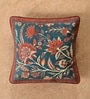 Handmade Cotton Ivory|Maroon and Navy Blue Colour Set of 2 (16x16inches) Cushion Covers