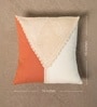 Handmade Cotton Rust and Off White Crochet (16x16inches) Cushion Covers