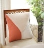 Handmade Cotton Rust and Off White Crochet (16x16inches) Cushion Covers