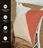 Handmade Cotton Rust and Off White Crochet (16x16inches) Cushion Covers