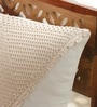 Handmade Cotton Rust and Off White Crochet (16x16inches) Cushion Covers