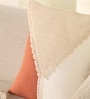 Handmade Cotton Rust and Off White Crochet (16x16inches) Cushion Covers