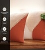 Handmade Cotton Rust and Off white Crochet Set of 3 (16x16inches) Cushion Covers