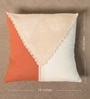 Handmade Cotton Rust and Off white Crochet Set of 3 (16x16inches) Cushion Covers
