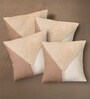 Handmade Cotton Taupe and Off White Crochet Set of 3 (16x16inches) Cushion Covers