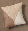 Handmade Cotton Taupe and Off White Crochet Set of 4 (16x16inches) Cushion Covers