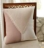 Handmade Cotton Taupe and Off White Crochet Set of 4 (16x16inches) Cushion Covers