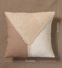 Handmade Cotton Taupe and Off White Crochet Set of 5 (16x16inches) Cushion Covers