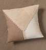 Handmade Cotton Taupe and Off WhiteCrochet Set of 2 (16x16inches) Cushion Covers
