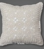 Handmade Crochet Cotton Boho Off white Set of 2 (16x16inches)Cushion Cover