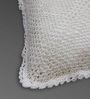Handmade Crochet Cotton Boho Off white Set of 2 (16x16inches)Cushion Cover