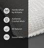 Handmade Crochet Cotton Boho Off white Set of 2 (16x16inches)Cushion Cover