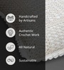 Handmade Crochet Cotton Boho Off white Set of 2 (16x16inches)Cushion Cover