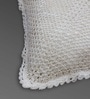 Handmade Crochet Cotton Boho Off white Set of 2 (16x16inches)Cushion Cover