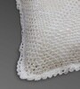 Handmade Crochet Cotton Boho Off white Set of 4 (16x16inches)Cushion Cover