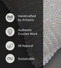 Handmade Crochet Cotton Boho Off white Set of 4 (16x16inches)Cushion Cover