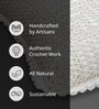 Handmade Crochet Cotton Boho Off white Set of 4 (16x16inches)Cushion Cover