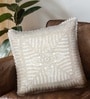 Handmade Crochet Cotton White Set of 2(16x16inches) Cushion Covers