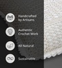 Handmade Crochet Cotton White Set of 2(16x16inches) Cushion Covers