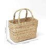 Handmade Designer Chic Dry Grass Bag | Jute Handbag | Carry Tote Bags for Women | Small Shopping bag | storage baskets (Small
