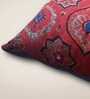 Handmade Embroidered Cotton Brick Red Set of 2(16x16inches) Cushion Covers