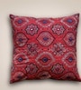 Handmade Embroidered Cotton Indigo Green Set of 2(16x16inches) Cushion Covers