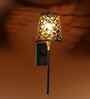 Handmade Etched Shade Wall Lamp with Metal Base   Warm Ambient Light